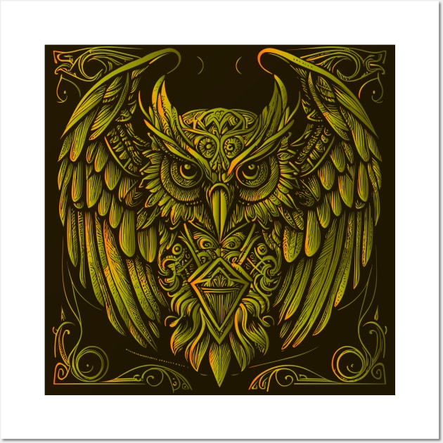 Vintage Steampunk Owl Wall Art by machmigo